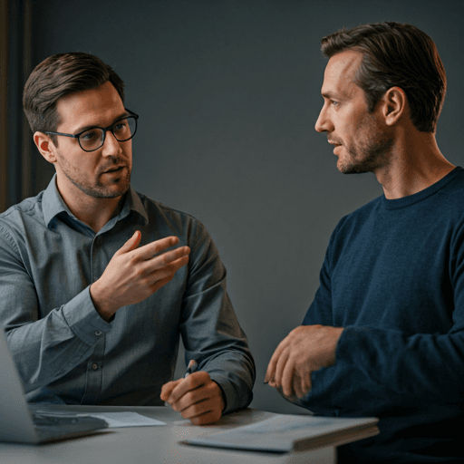 Two founders in discussion